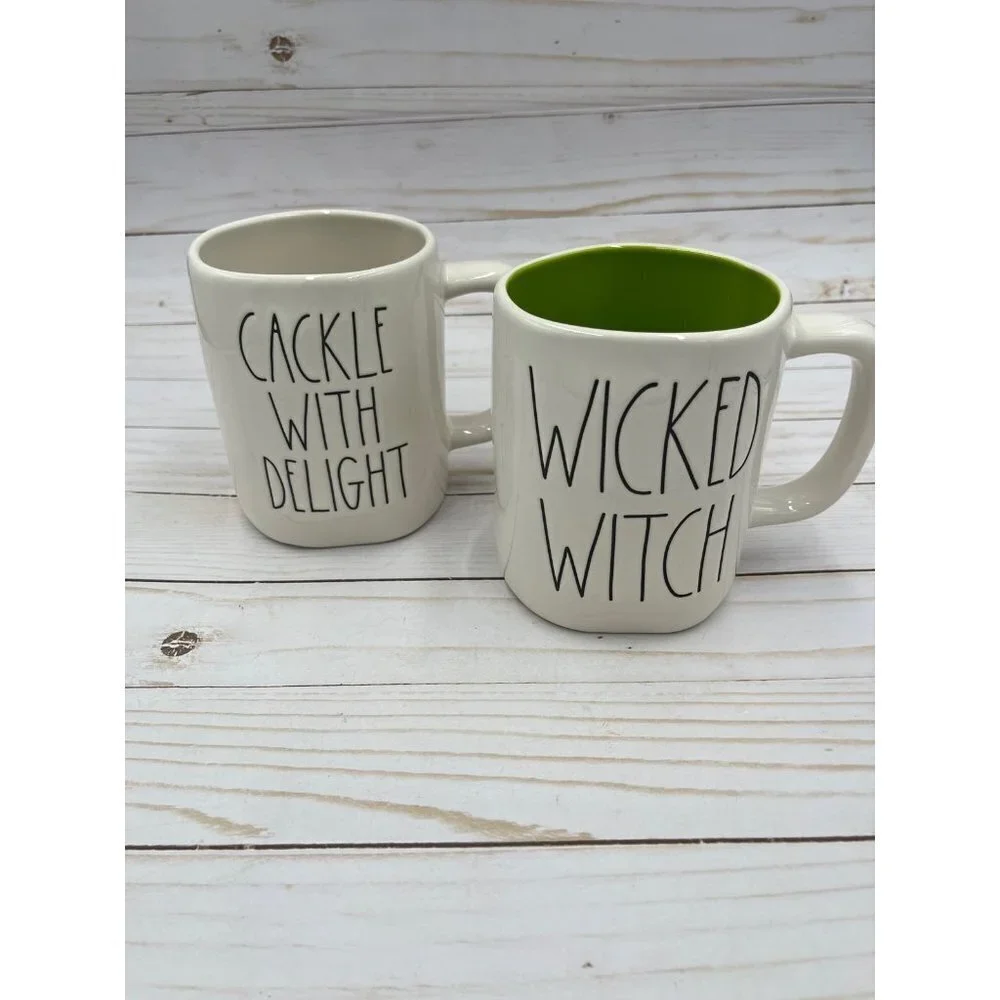 Rae Dunn Witch Mug Set Cackle With Delight Wicked Witch Hat Halloween